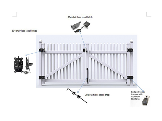 Picket fence gate FT-P03