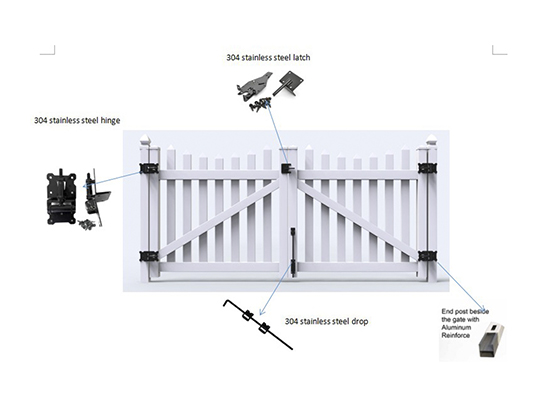 Picket fence gate FT-P02