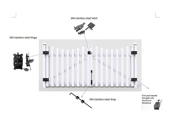 Picket fence gate FT-P06