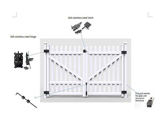 Picket fence gate FT-P09