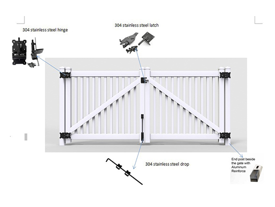 Picket fence gate FT-C01