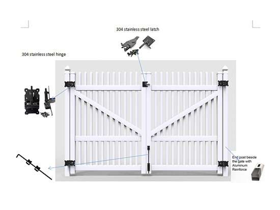 Picket fence gate FT-P10