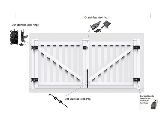 Picket fence gate FT-P04