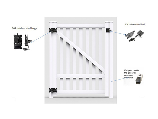 Picket fence gate FT-P06