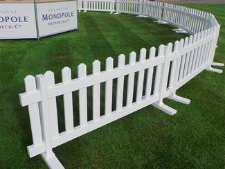 H3ft x W6ft White Vinyl PVC Portable Picket Fence