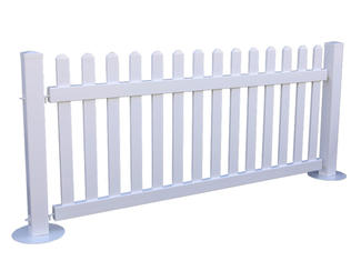 H1m x W2m White Vinyl PVC Temporary Picket Fence