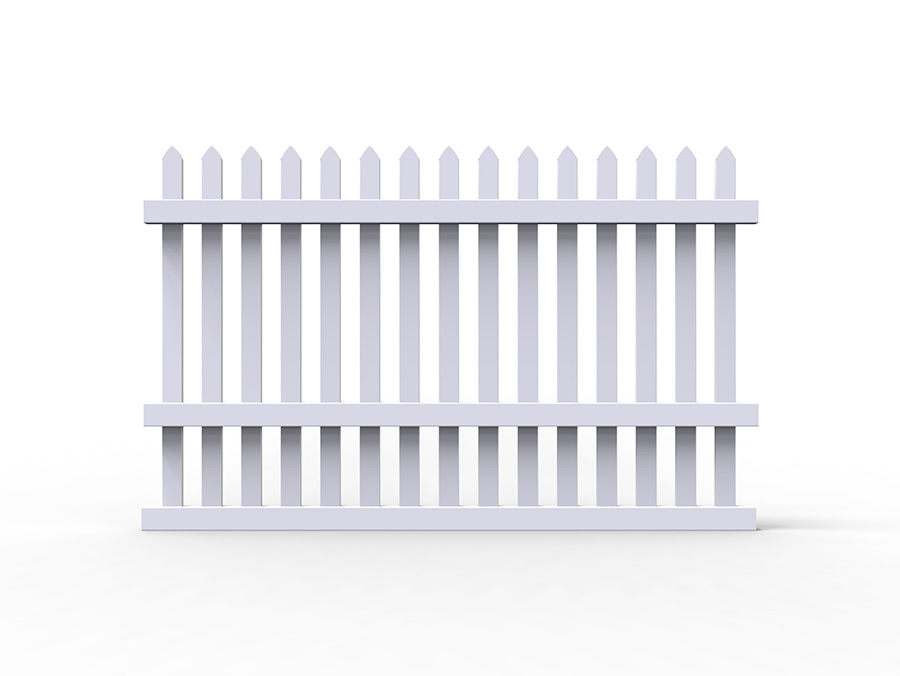 FT-P09 7/8"x3" Wide Straight High Picket Fence