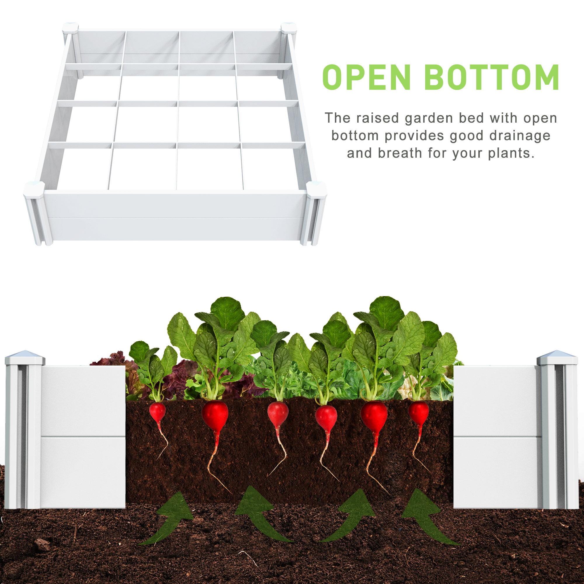 Fentech Plastic Pvc Vinyl Raised Garden Bed